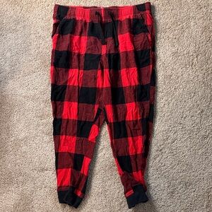 Old Navy Red and Black Plaid Joggers